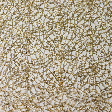 Metallic Spider Mesh with Sequins