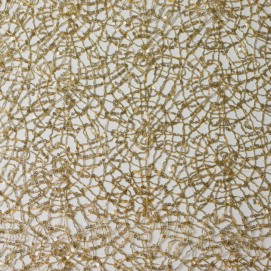 Metallic Spider Mesh with Sequins