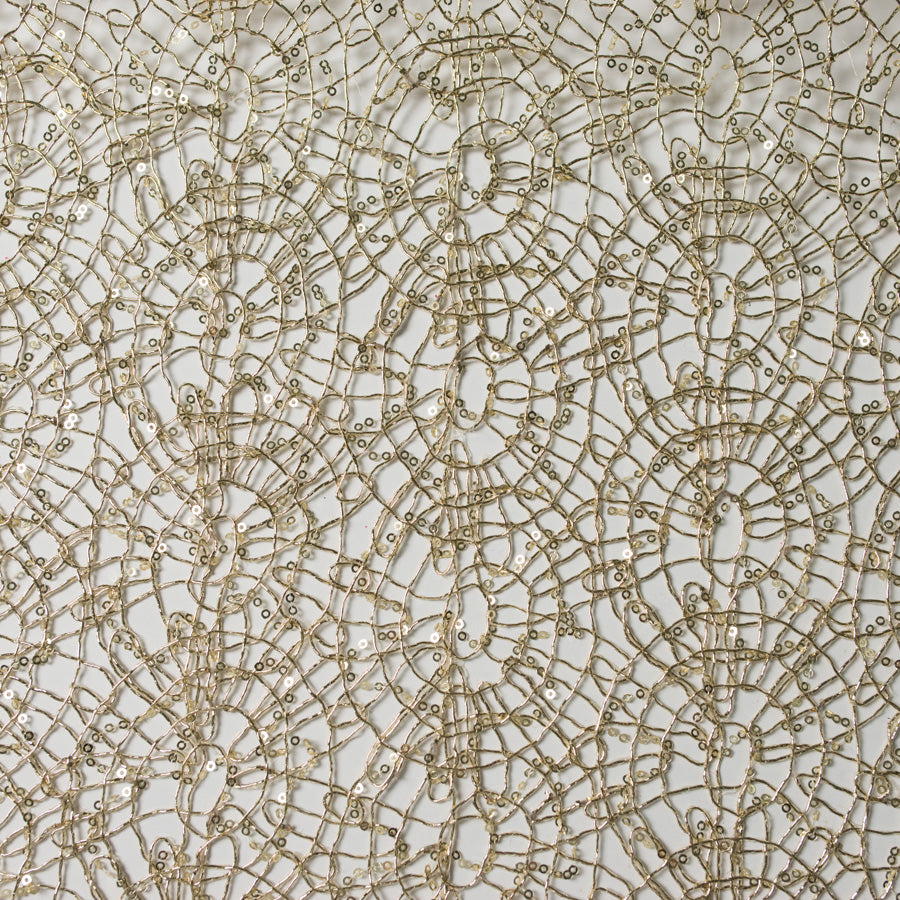 Metallic Spider Mesh with Sequins
