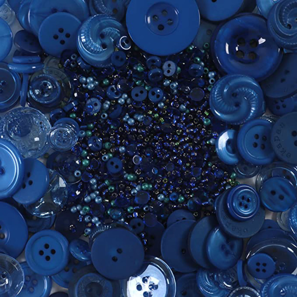 The Button Artist Buttons & Beads Bulk Pack Blue Homecraft Textiles
