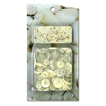The Button Artist Buttons & Beads Bulk Pack Cream