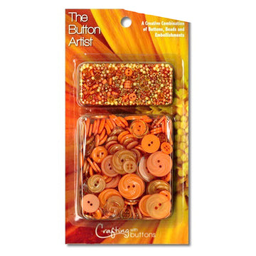 The Button Artist Buttons & Beads Bulk Pack Orange