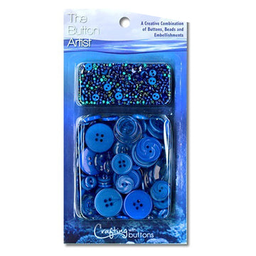 The Button Artist Buttons & Beads Bulk Pack Blue