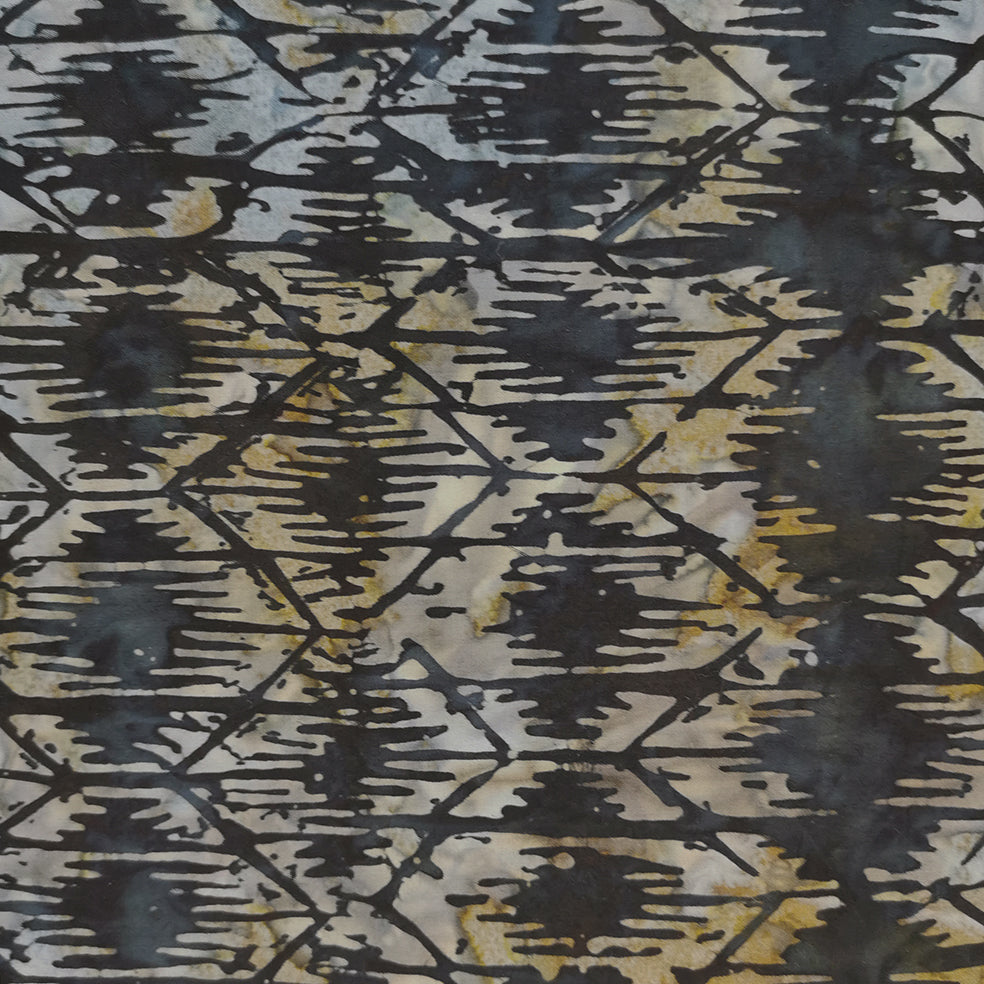 Timeless Treasures Tonga Batik Grey Aztec Stripes on Black Cotton Prints