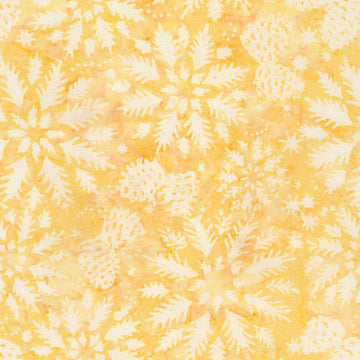 Timeless Treasures Tonga Batik Snowflake on Yellow Cotton Prints