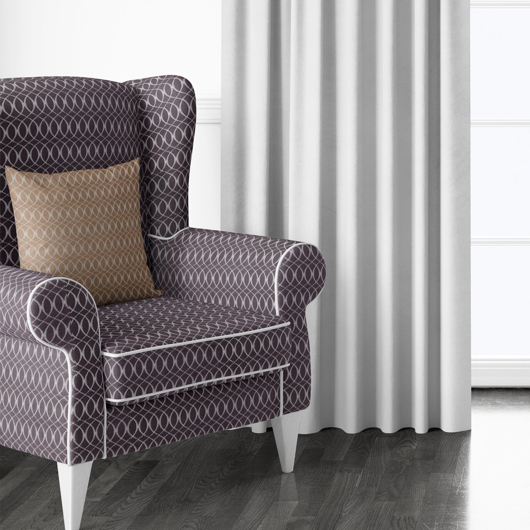 Meander by Zepel - Curtaining/Upholstery Shimmer Circles Jacquard