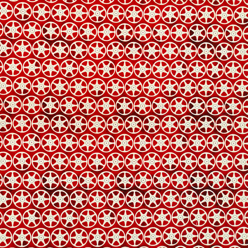 Wilmington Prints Date Night Cream Gear on Red Cotton Prints