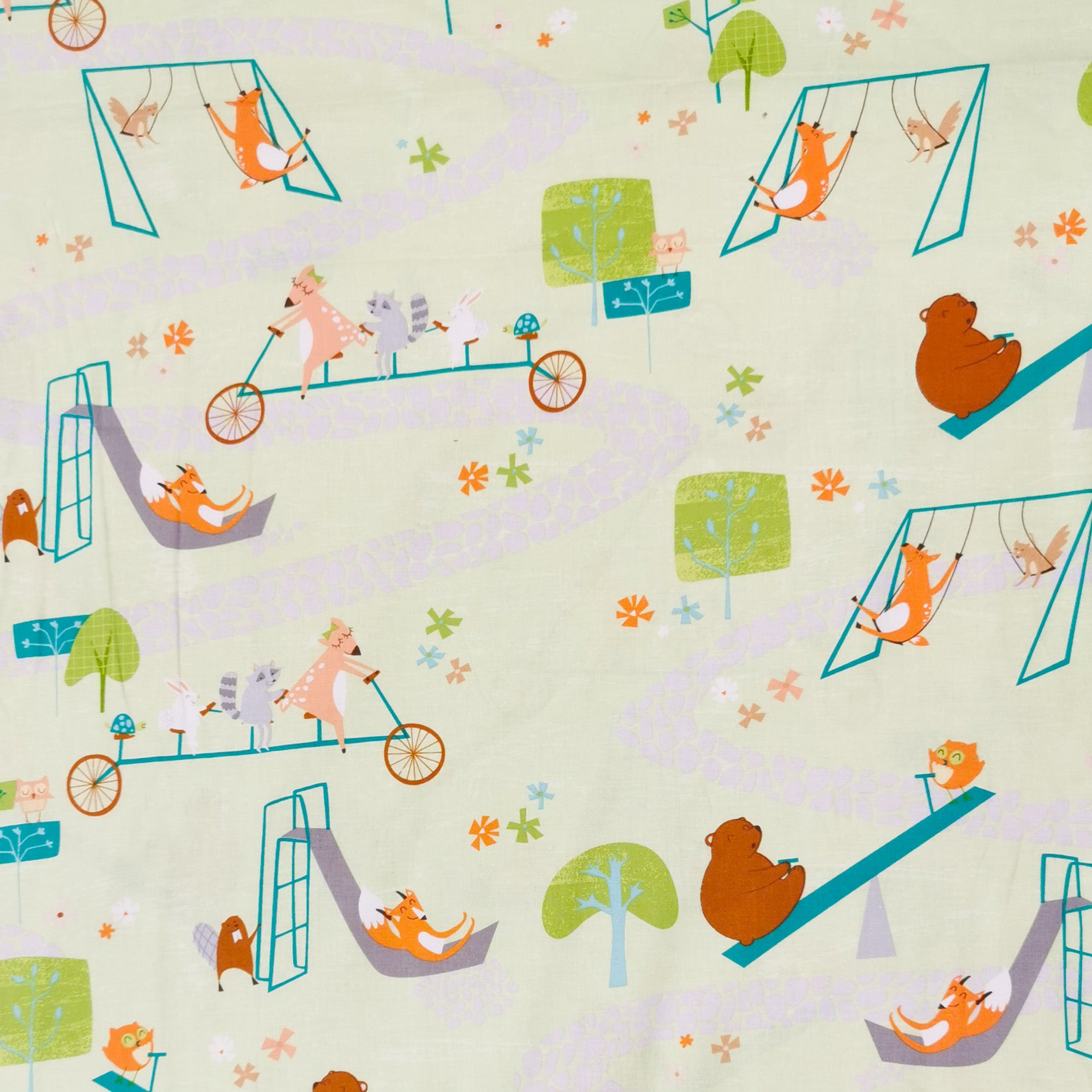 Wilmington Prints Wonderful Woodlands Happy Animals in the Park Cotton Prints