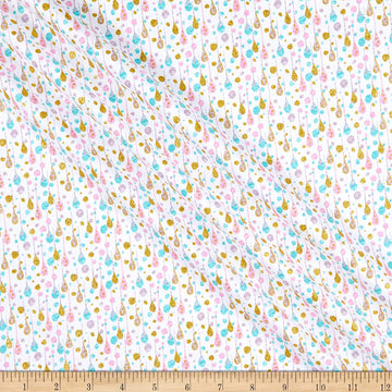 Fabric Editions Unicorn Sparkle Multi-Colour Raindrop Cotton Prints