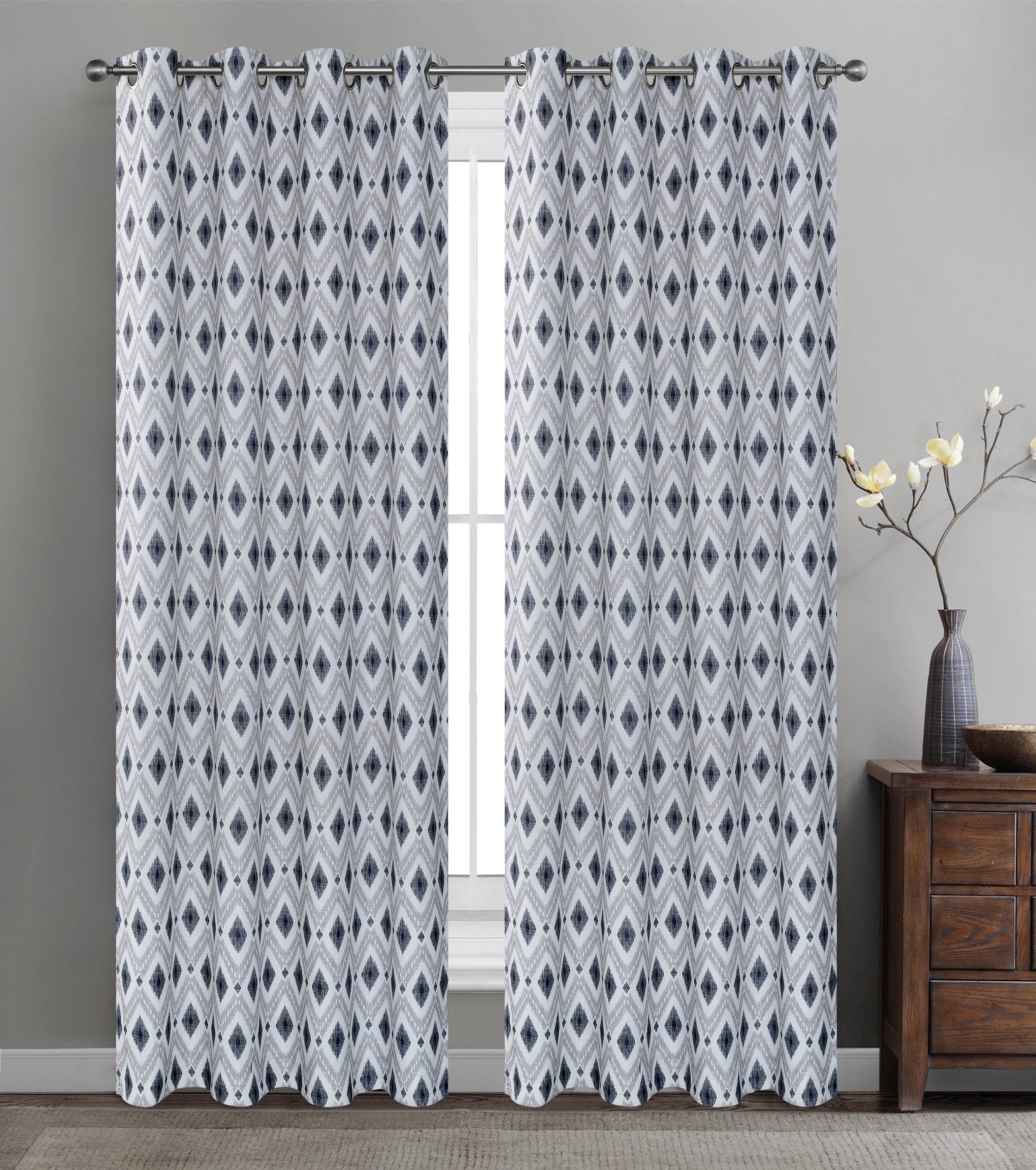 Printed Softweave Eyelet Curtains - ZXY3070