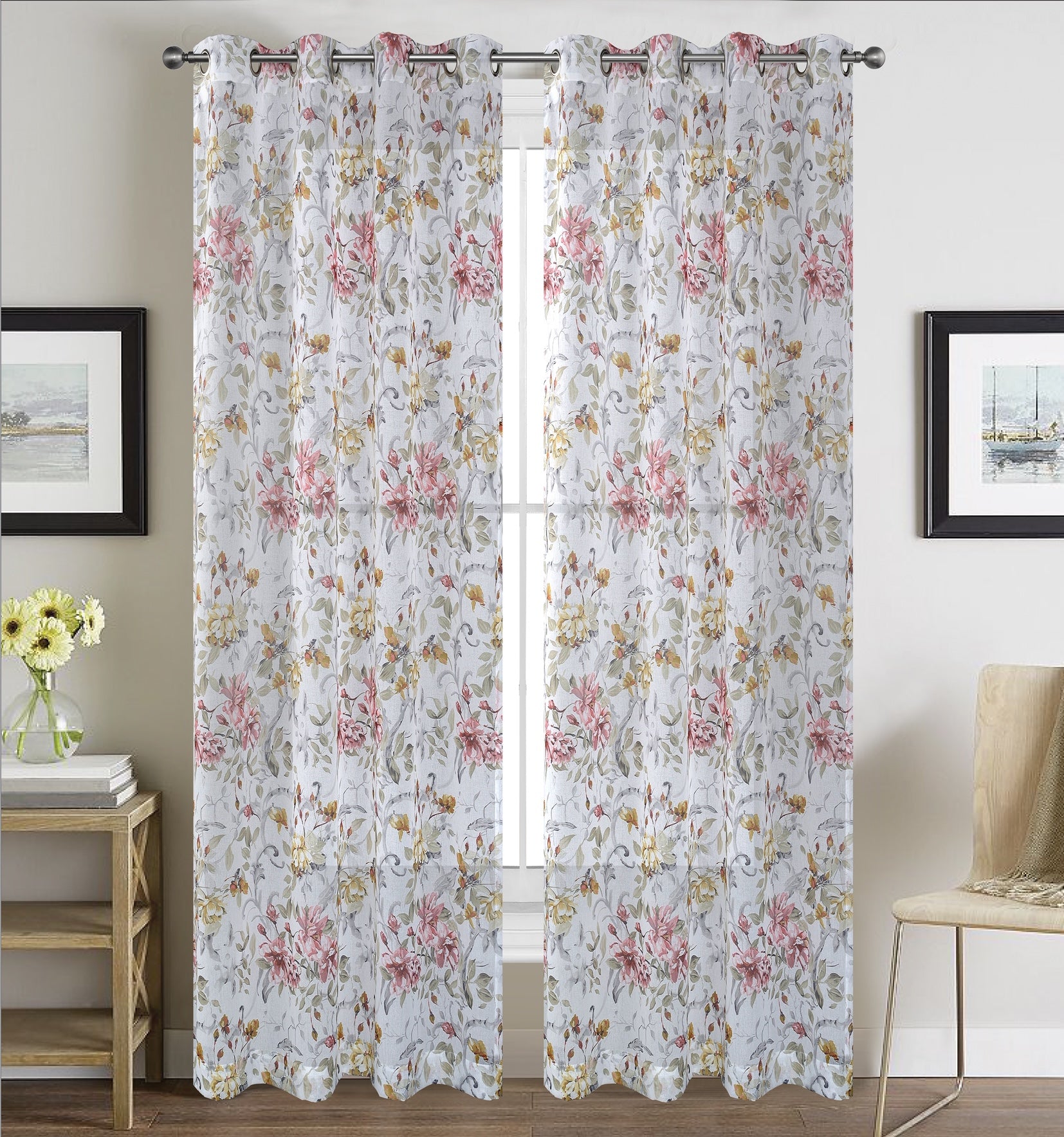 Printed Softweave Eyelet Sheers - ZXY3125