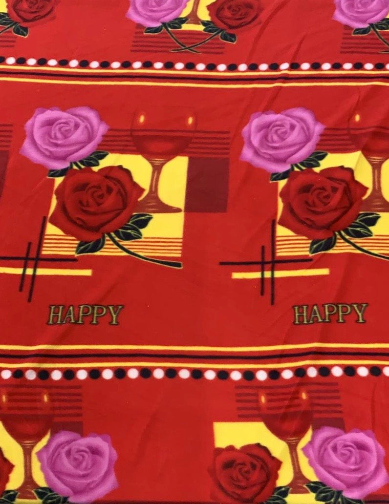 Wine and Roses Printed Polar Fleece
