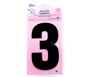 Hemline Iron On Number M - 10CM - Black 3