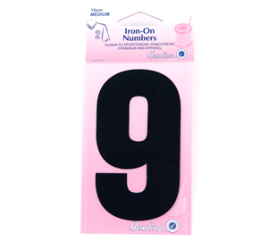 Hemline Iron On Number M - 10CM - Black 9