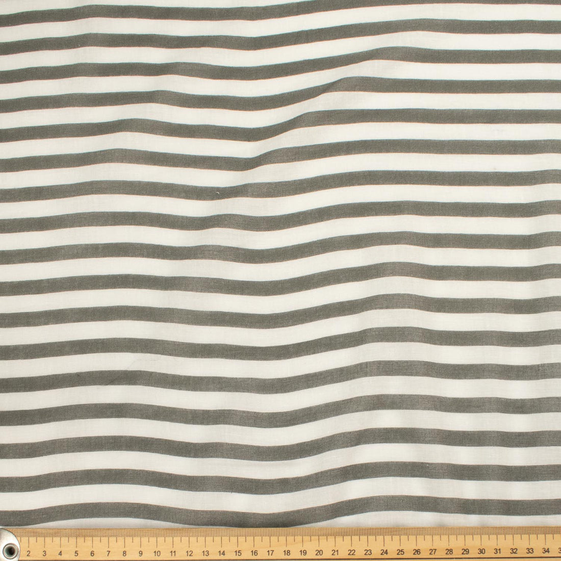 Border Printed Cotton Voile Design-3 Grey & White Stripes/Checks