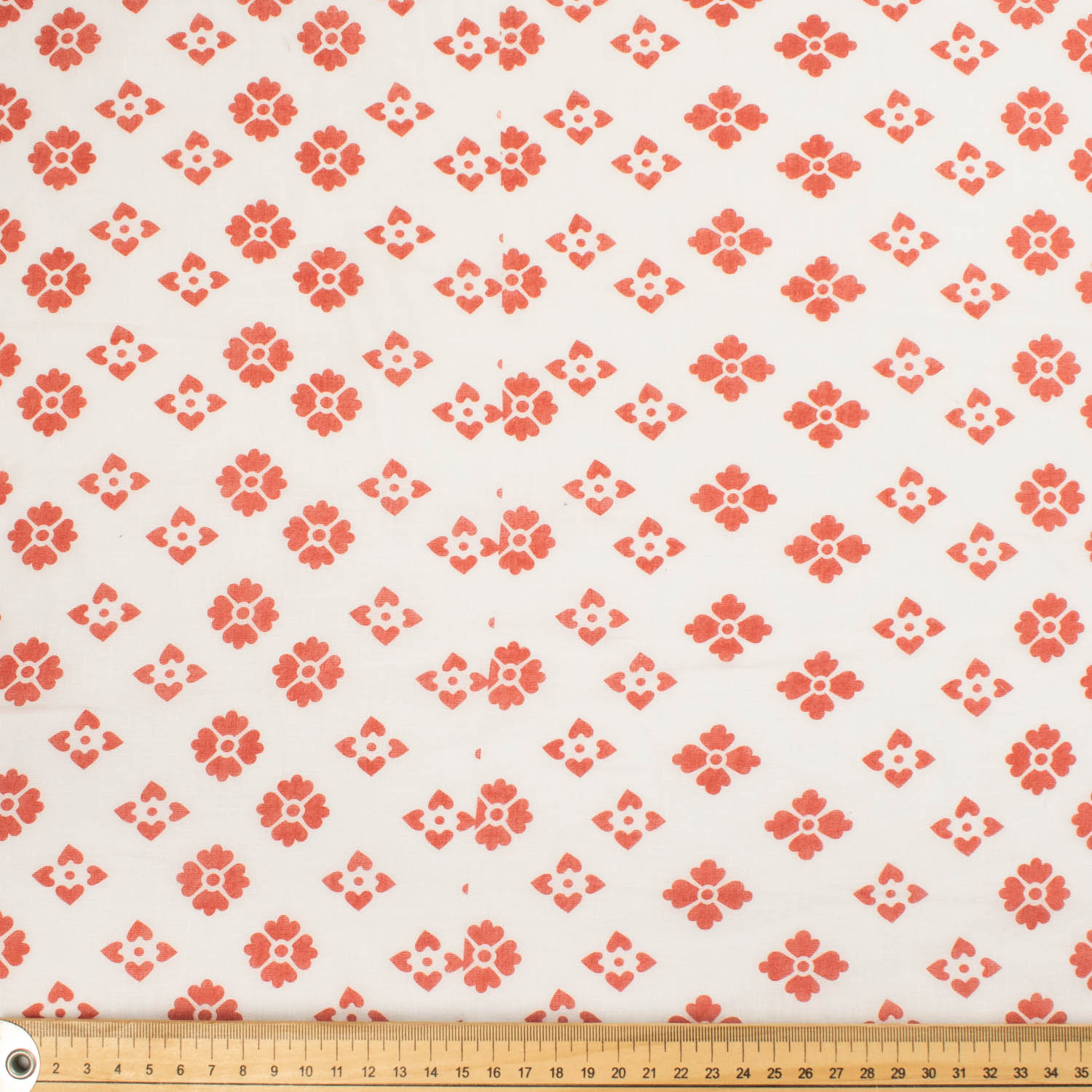 Border Printed Cotton Voile Design-8 Red & White Cherry on Navy/Red Florals on White