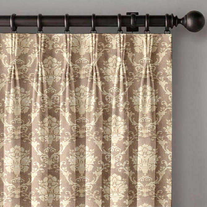 Blockout Pinch Pleat Embroidered Jacquard Curtain