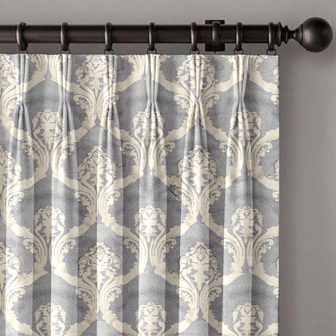 Blockout Pinch Pleat Embroidered Jacquard Curtain