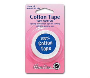 Cotton Tape - 12mm White