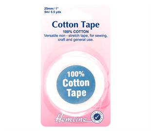 Cotton Tape - 25mm White