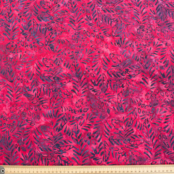 Handmade Batik Fabric-8 Leaf on Pink Cotton Prints