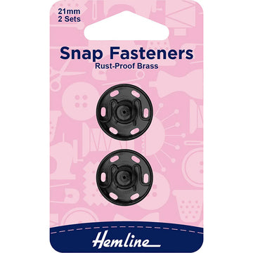 Snap Fasteners (Black) - 21mm