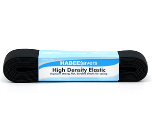 HIGH DENSITY ELASTIC - 25MM X 3M BLACK