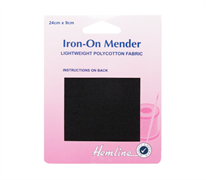 POLYCOTTON PATCHES IRON MENDER - BLACK