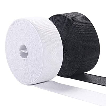 Knitted Elastic Black & White - 30M Roll