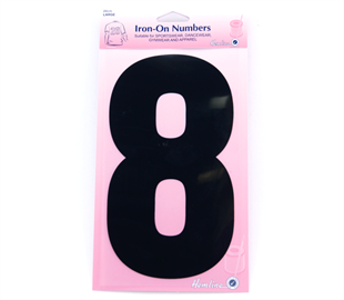 Hemline Iron On Number L - 20CM - Black 8
