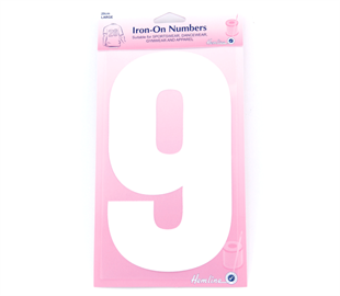 Hemline Iron On Number L - 20CM - White 9