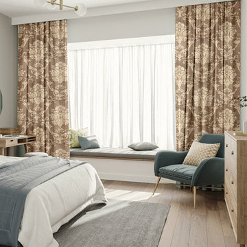 Blockout Pinch Pleat Embroidered Jacquard Curtain