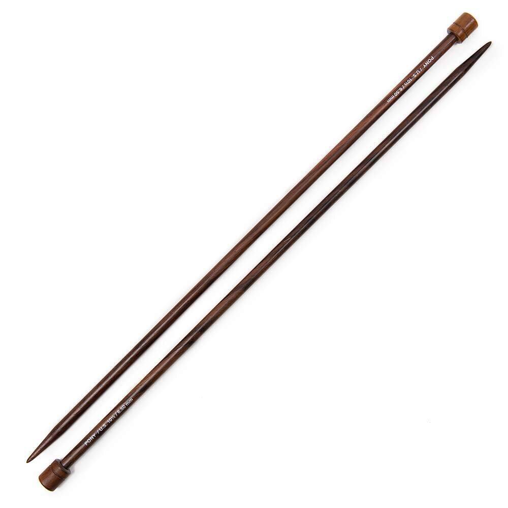 Pony Single Pointed Rosewood Knitting Needles 35cm