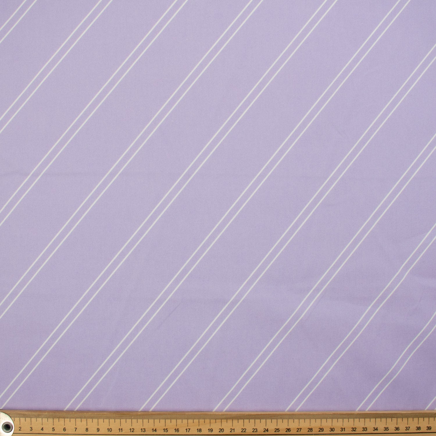 Japanese Printed Cotton Design-47 White Stripes on Lilac Purple