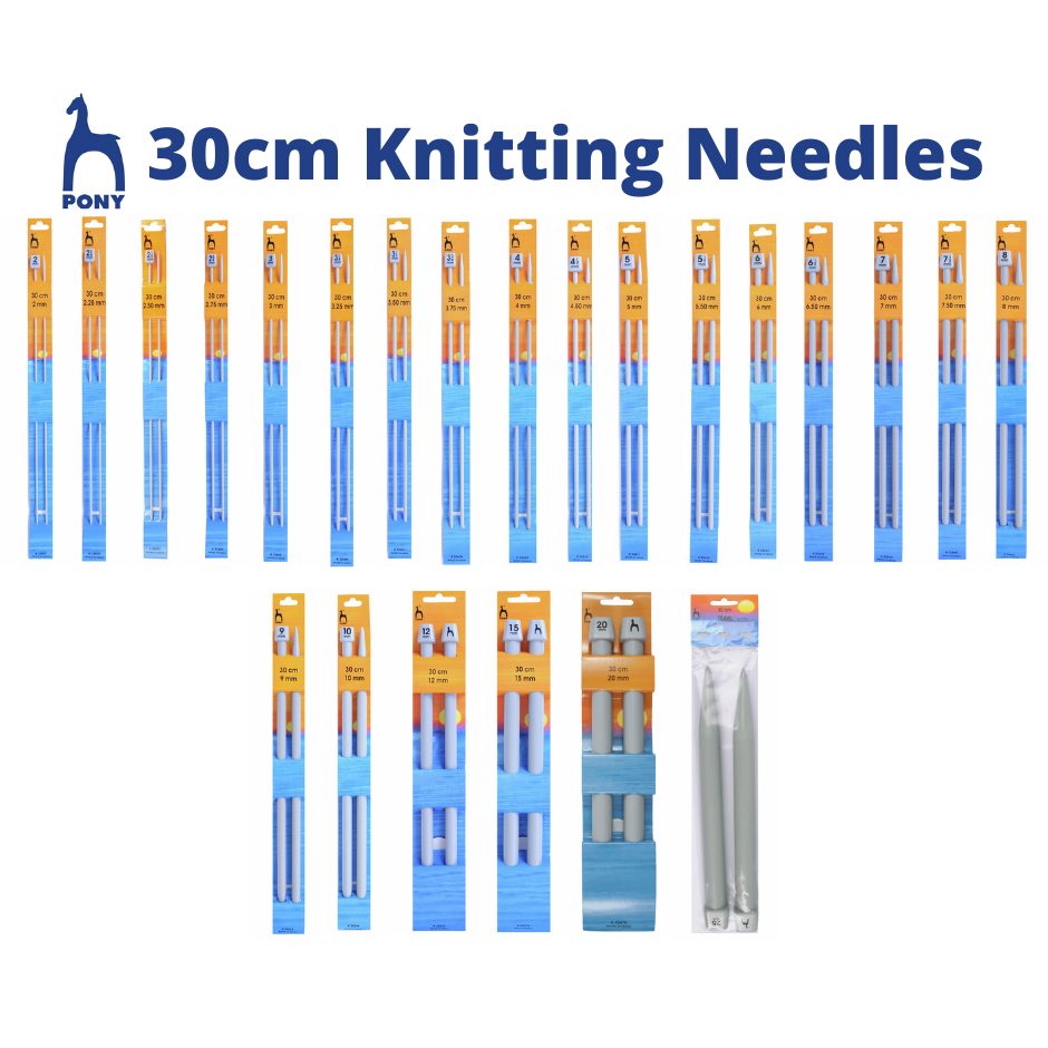 Pony Single Pointed Knitting Needles 30cm