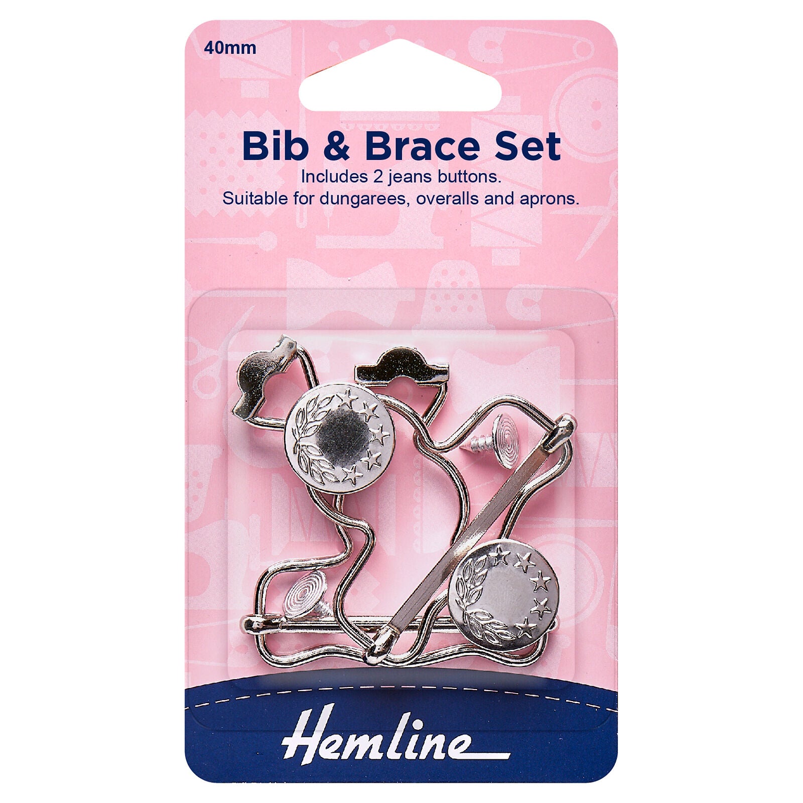 Hemline - Bib & Brace Buckle Set - Nickle
