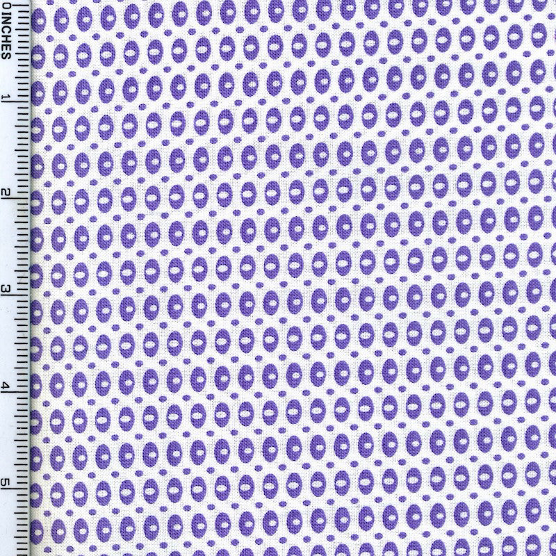 Stof Fabrics Dot Mania-10 Purple on White Cotton Prints