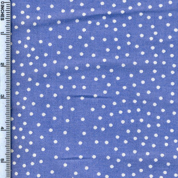 Stof Fabrics Dot Mania-13 White Spots on Blue Cotton Prints