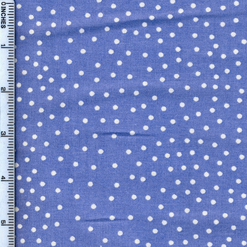 Stof Fabrics Dot Mania-13 White Spots on Blue Cotton Prints