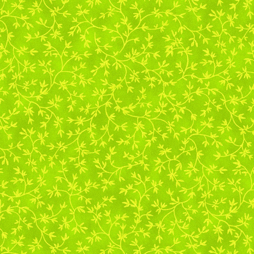 Stof Fabrics Quilters Coordinates Lime Leaf Vines Cotton Prints