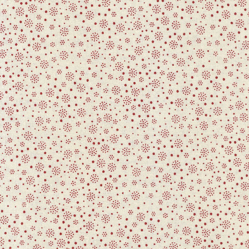 Stof Fabrics Quilters Basic Harmony Pink Flower Dots on Cream Cotton Prints