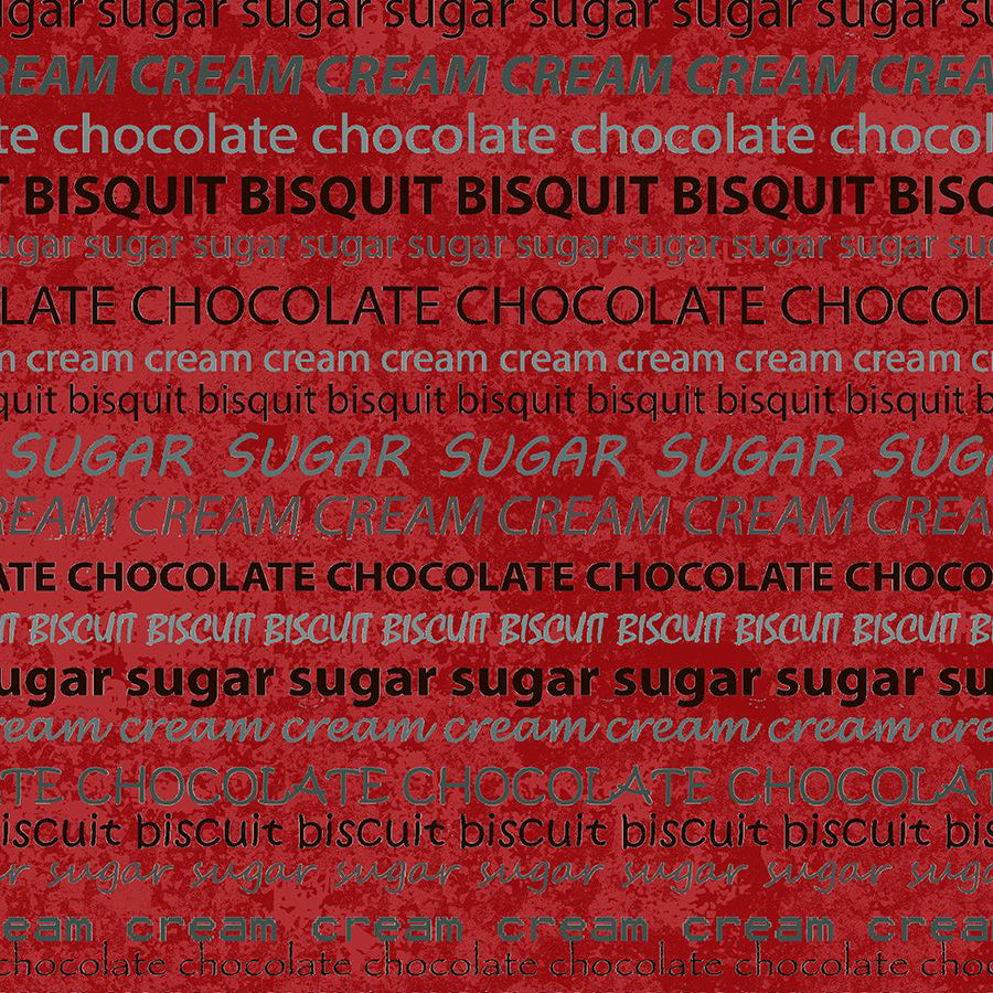 Stof Fabrics Take a Break Red Text Cotton Prints