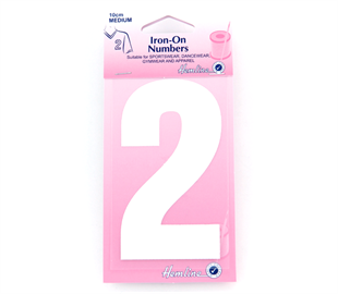 Hemline Iron On Number M - 10CM - White 2
