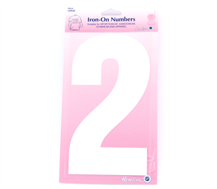 Hemline Iron On Number L - 20CM - White 2