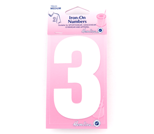 Hemline Iron On Number M - 10CM - White 3