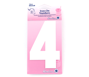 Hemline Iron On Number M - 10CM - White 4