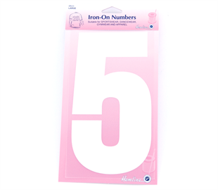Hemline Iron On Number L - 20CM - White 5