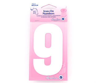 Hemline Iron On Number M - 10CM - White 9
