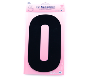 Hemline Iron On Number L - 20CM - Black 0